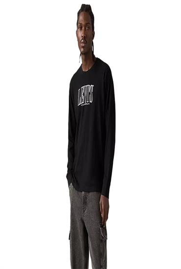 GRAPHIC TEES-rope serif logo MINERAL BLACK